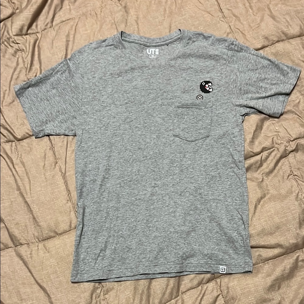 Uniqlo UT Archive Mario Chain Chomp Gray Short Sleeve Tee XS